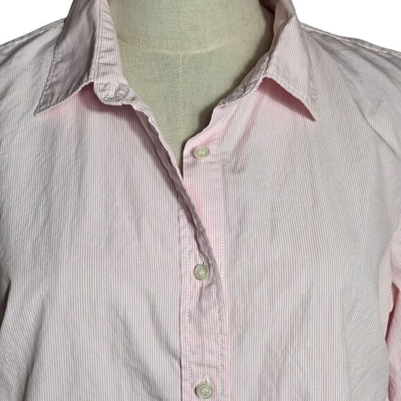 J. CREW Haberdashery Pink and White Button Down Top - Picture 2 of 6